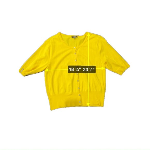 Premise Womens Yellow Cardigan Sweater With Button Detailing Size XL - Picture 7 of 9